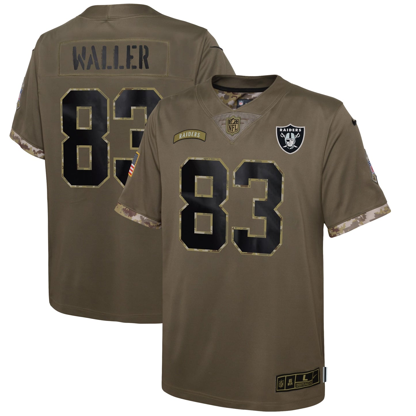 Darren Waller Las Vegas Raiders Nike Youth 2022 Salute To Service Player Limited Jersey - Olive