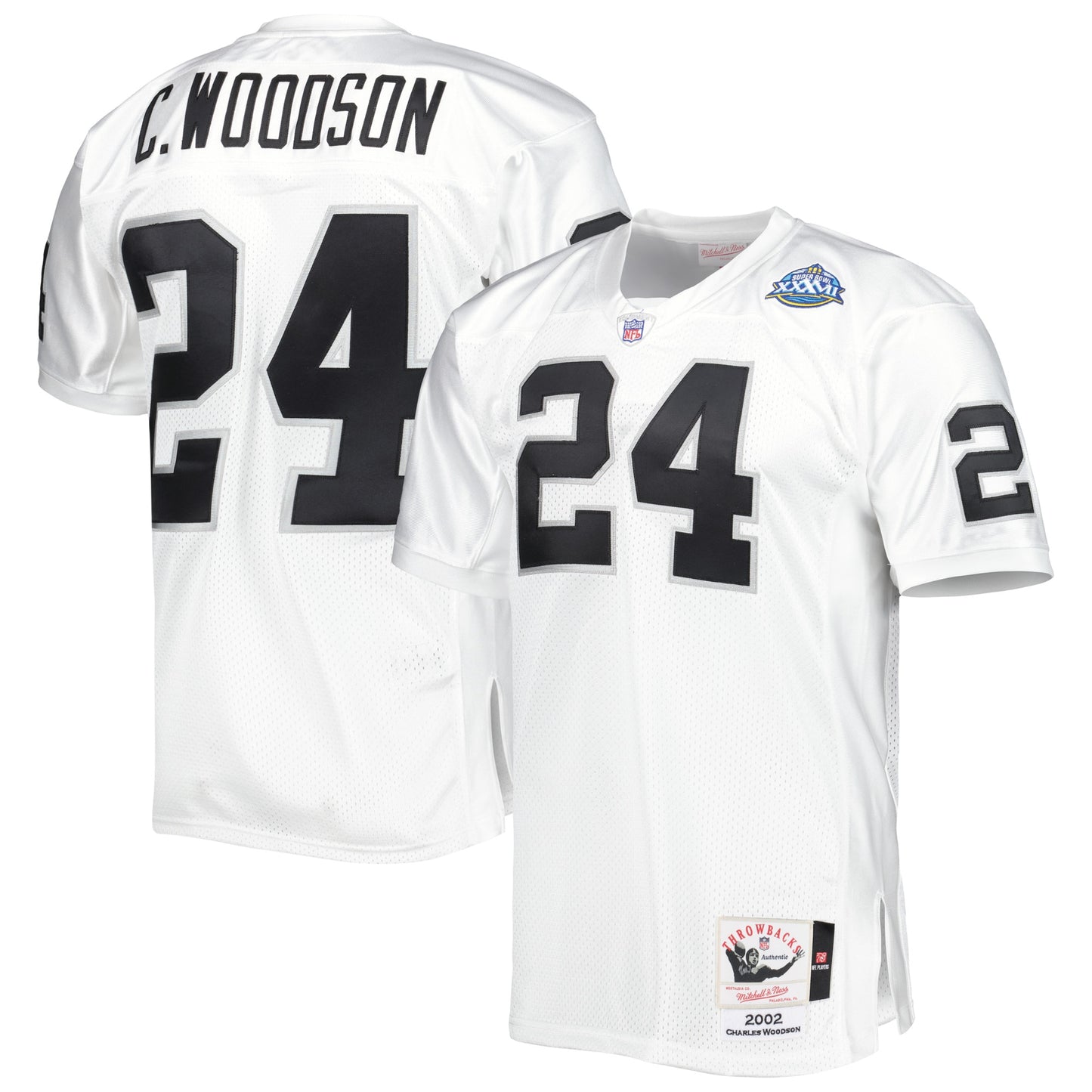 Charles Woodson Las Vegas Raiders Mitchell & Ness 2002 Super Bowl XXXVII Authentic Retired Player Jersey - White